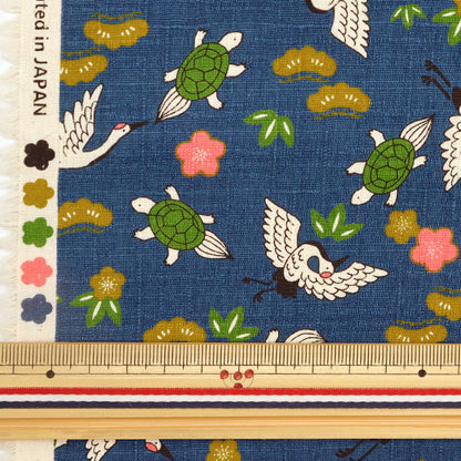 [From quantity 5] Fabric "Dobby Japanese pattern Fukufuku Tsurugame con to ap31904-3E"