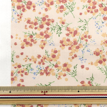 [From quantity 5] Fabric "Cotton hemp canvas flower language Mimosa total pattern pink 142-1291-A2"