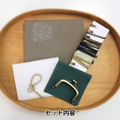 刺绣套件“复古植物丰满小钱包 Rokkori Brown PHC-098-2]零件和平