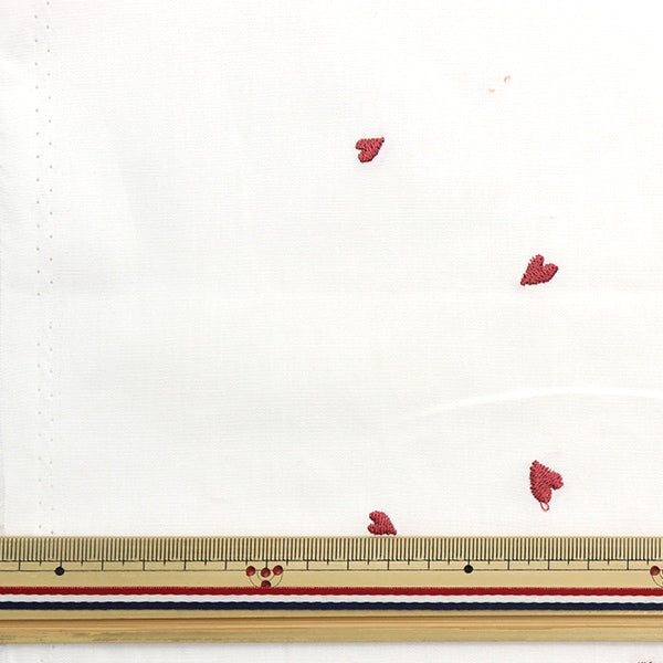 [來自數量5] 織物 “柔軟的寬闊刺繡心臟，白色KOF-54OW”