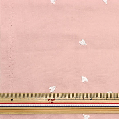 [From quantity 5] Fabric "Soft Broad embroidery Heartlight Pink Kof-54LP"