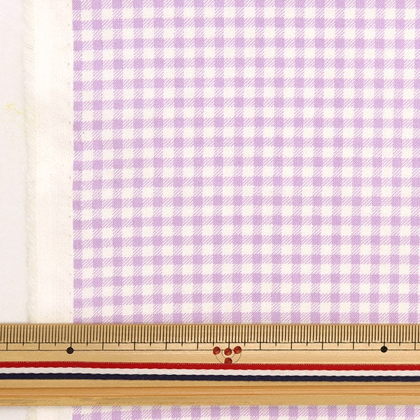 [From quantity 5] Fabric 『Scare Print Home Collection Gingham Lavender DH10487S-C]