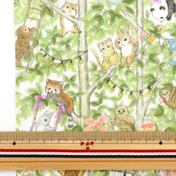 [From quantity 5] Fabric "60 loan digital print 22fabric Merry Park Off DP-4430-3A"