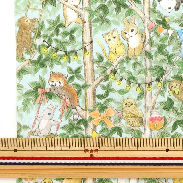 [From quantity 5] Fabric "60 Loan Digital Print 22fabric Merry Park Sax DP-4430-3B"