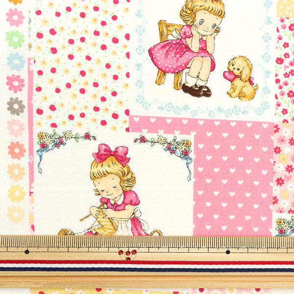 [From quantity 5] Fabric 『Scare Print Margaret & Sophie Pink MS7010-12B]
