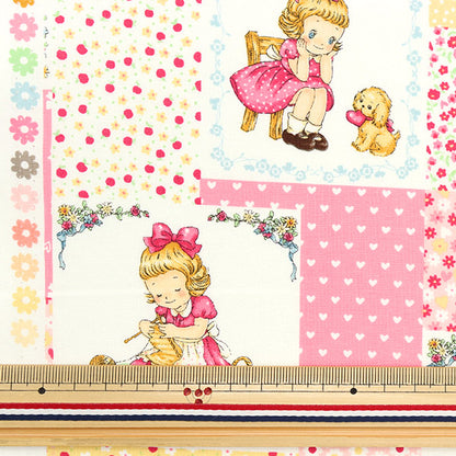 [From quantity 5] Fabric 『Scare Print Margaret & Sophie Pink MS7010-12B]