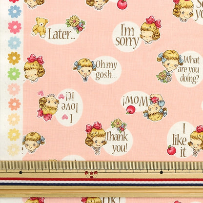 [From quantity 5] Fabric 『Scare Print Margaret & Sophie Pink MS7010-14B]