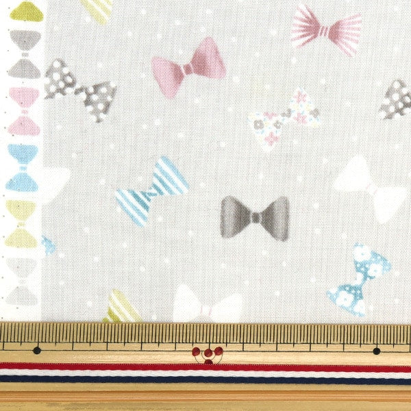 [From quantity 5] Fabric 『Sheeting Petit collection Ribbon Beige PTC-RIB-C]
