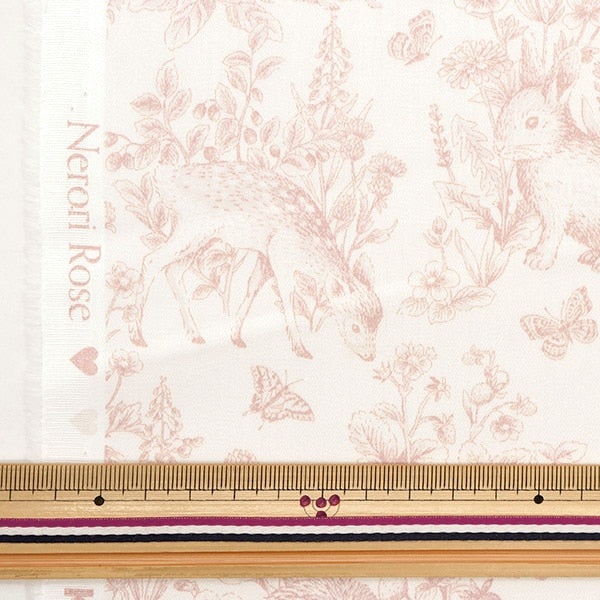 [From quantity 5] Fabric "Cotton Satin Nerori Rose Garden Pink NRF-01P"