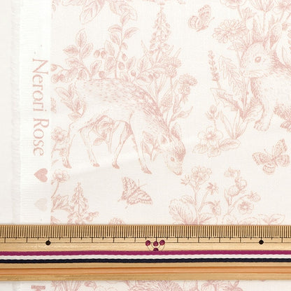 [From quantity 5] Fabric "Cotton Satin Nerori Rose Garden Pink NRF-01P"