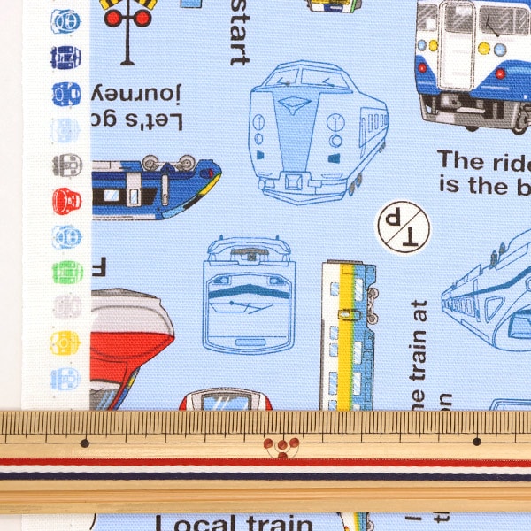 [From quantity 5] Fabric 『Oxford Train pattern AP31401-1B]