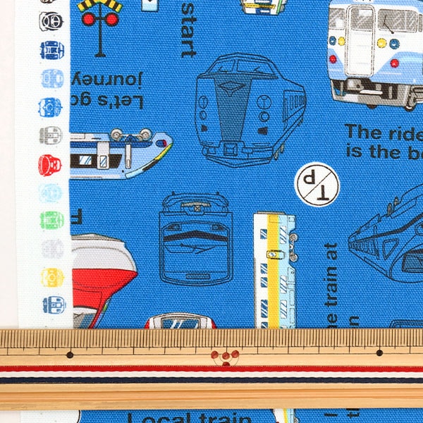 [From quantity 5] Fabric 『Oxford Train pattern AP31401-1E]