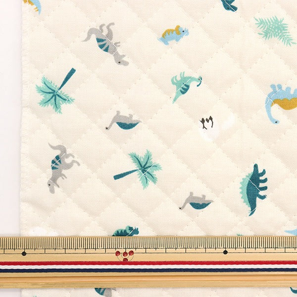 Fabric 『SheetingQuilt Petit Collection Dinosaur Cut Cloth Approximately 106 x 50cm Natural CQ-PTC-DINO-D]