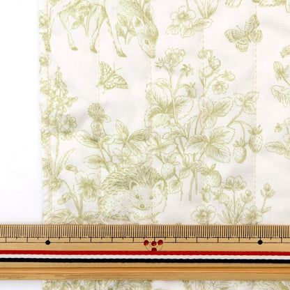 [From quantity 5] Fabric "Cotton Satin Quilt Nerori Rose Garden Green NRF-01Q-G"