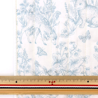 [From quantity 5] Fabric "Cotton Satin Quilt Nerori Rose Garden Blue NRF-01Q-BL"