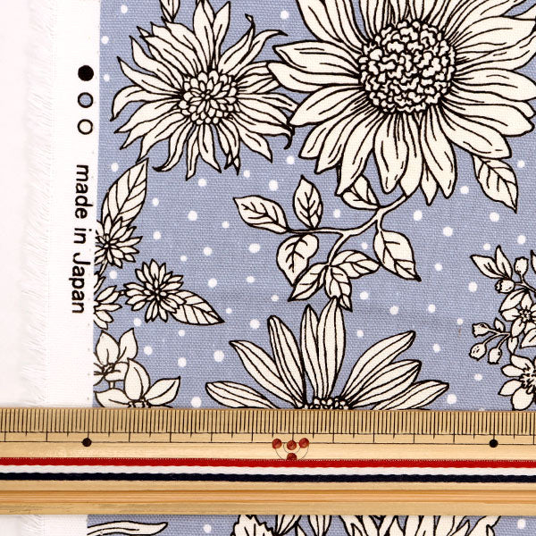 [From quantity 5] Fabric 『Oxford Etching Flower Blue 38108-1B]