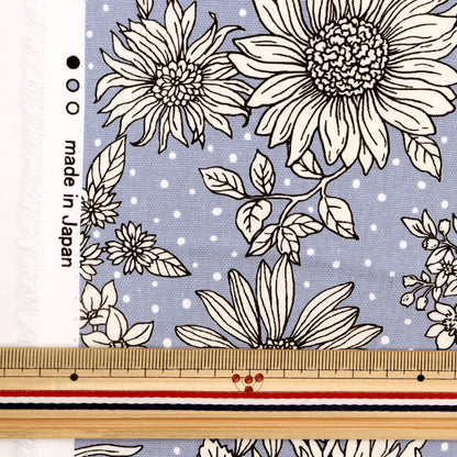 [From quantity 5] Fabric 『Oxford Etching Flower Blue 38108-1B]