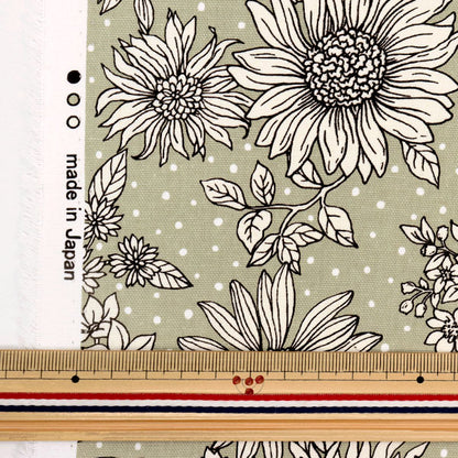 [From quantity 5] Fabric 『Oxford Etching Flower Green 38108-1C]