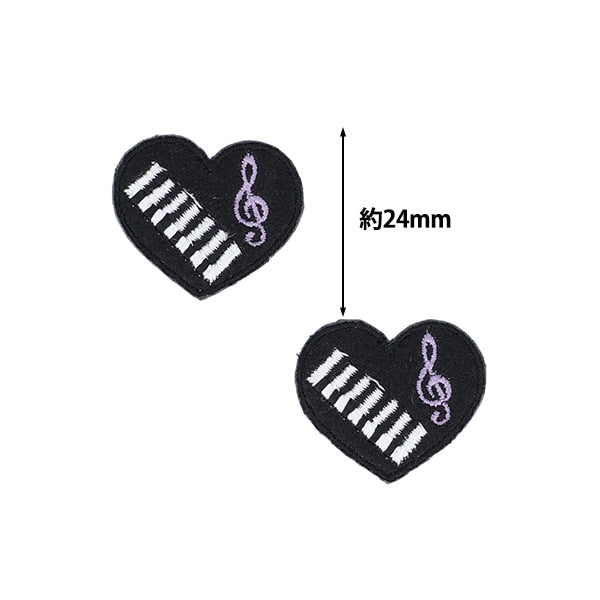 Patch "Favorite Series MiniPatch Piano Heart MOW862] KIYOHARA