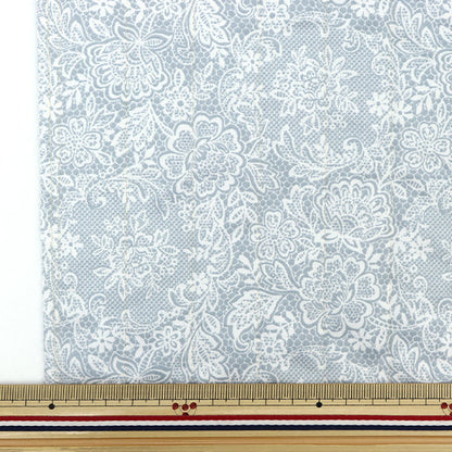 [From quantity 5] Fabric "Cotton Satin Quilt Nerori Rose Romantic Lace Blue NRF-02Q-BL"
