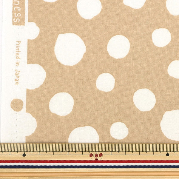 [From quantity 5] Fabric 『Scare Print Simple Happiness Dot Beige So-56700-2B]