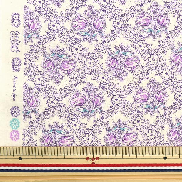 [From quantity 5] Fabric 『Scare Print Jardine Purple SK-7300-2C]