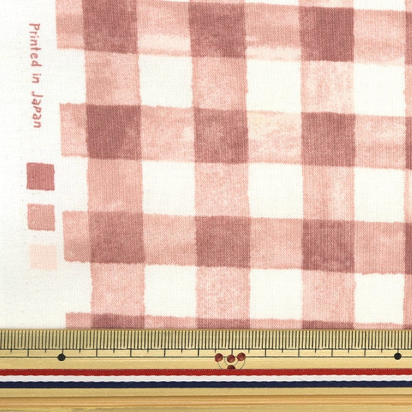 [From quantity 5] Fabric 『Scare Print Simple Happiness Check Pink SO-56700-3A]