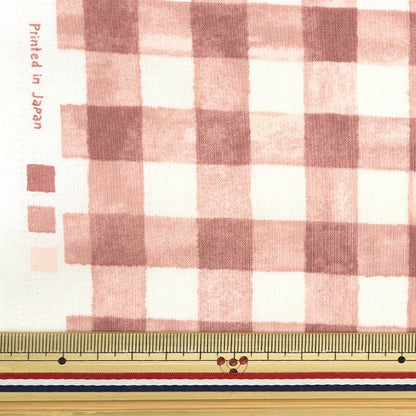 [From quantity 5] Fabric 『Scare Print Simple Happiness Check Pink SO-56700-3A]