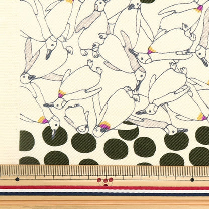[来自数量5] 织物 “斜纹打印 波尔卡圆点企鹅黑色KTS6926-E] COTTON KOBAYASHI