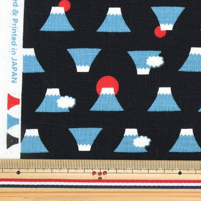 [From quantity 5] Fabric "Dobby Fukufuku MT. Fuji Black AP32702-1D"