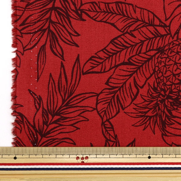 [From quantity 5] Fabric "Broad Hawaii Amplint Pineapple Red 205-A"