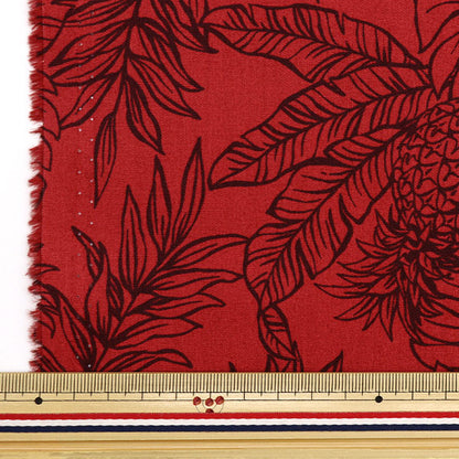 [From quantity 5] Fabric "Broad Hawaii Amplint Pineapple Red 205-A"