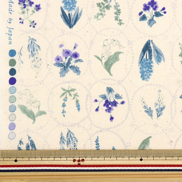 [From quantity 5] Fabric 『Scare Print KI-MAMA HABAL NOTE White x Gray 850393-1-3]