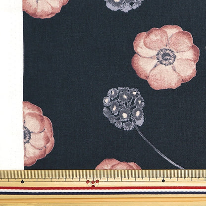 [From quantity 5] Fabric "Moment cotton linenSheeting Anemone Black 142-1293-A4]