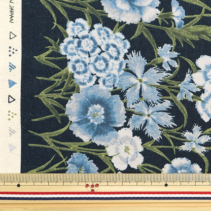 [From quantity 5] Fabric "Moment cotton linenSheeting Nadesico Dark Navy 142-1293-C4]