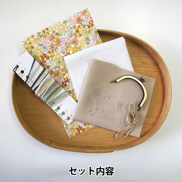 Embroidery kit "Yawaragi Flower and Chokonto RabbitGamaguchi PHC-113-2] PIECE Peace