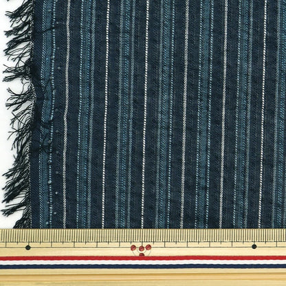 [From quantity 5] Fabric "Shijira weaving blue x navy blue NOS-017-5"