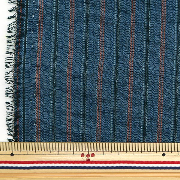 [From quantity 5] Fabric "Shijira weaving blue x engine NOS-017-8"