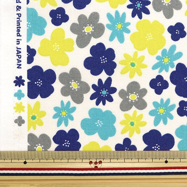 [From quantity 5] Fabric 『Sheeting Pygmy World Flower Blue AP32904-1B]