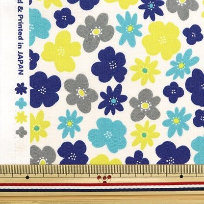 [From quantity 5] Fabric 『Sheeting Pygmy World Flower Blue AP32904-1B]