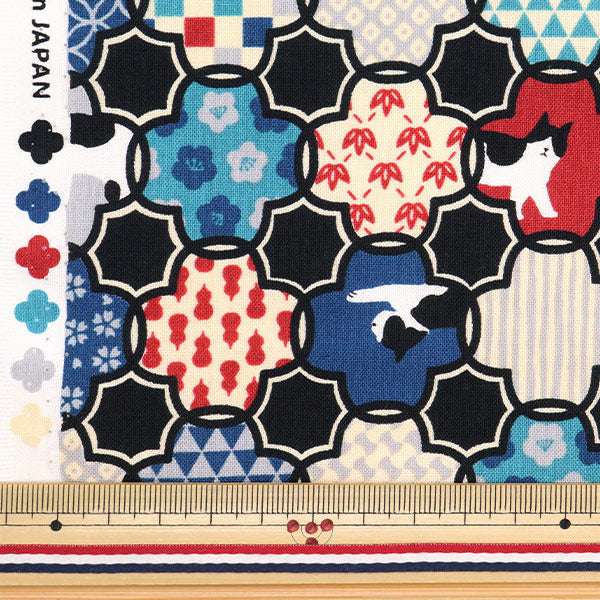 [From quantity 5] Fabric 『Sheeting Hachiwareoman Hanabishi Pattern AP32905-1C]