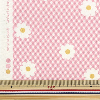 [From quantity 5] Fabric 『Oxford Onnera Gingham x Margaret Pink ON10496-A]