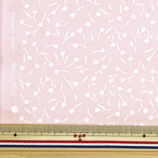 [From quantity 5] Fabric 『Scare Print Home Sister Tulip Pale Pink HS10500-A]