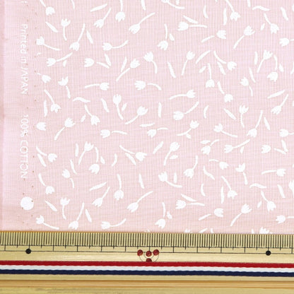 [From quantity 5] Fabric 『Scare Print Home Sister Tulip Pale Pink HS10500-A]