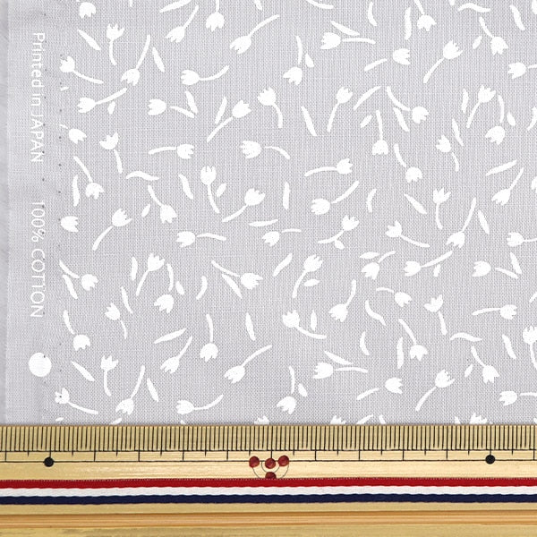 [From quantity 5] Fabric 『Scare Print Home Sister Tulip Pale Gray HS10500-D]