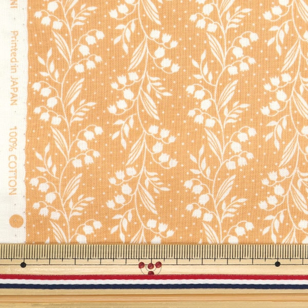 [From quantity 5] Fabric 『Scare Print Home Sister Suzuran Pattern Saffrun HS10501-B]
