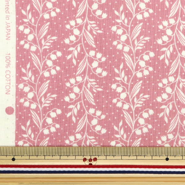 [From quantity 5] Fabric 『Scare Print Home Sister Suzuran Pattern Cherry HS10501-C]