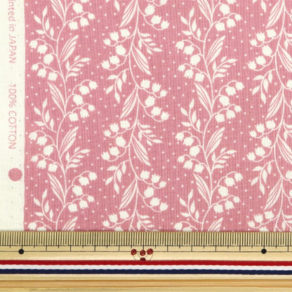 [From quantity 5] Fabric 『Scare Print Home Sister Suzuran Pattern Cherry HS10501-C]
