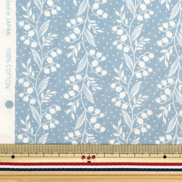 [From quantity 5] Fabric 『Scare Print Home Sister Suzuran Pattern Mint HS10501-D]