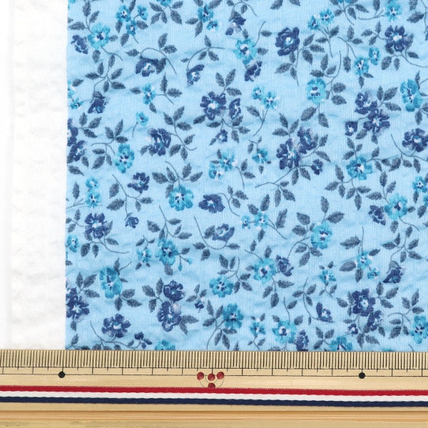 [From quantity 5] Fabric "80 Lone Ripple Processing Anti Clitter Flower Blue SC10504-D"